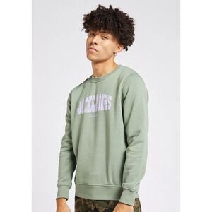 JACK & JONES Men Sherpa Lined L Graphic Sweatshirt Spell Out Casual Streetwear‎